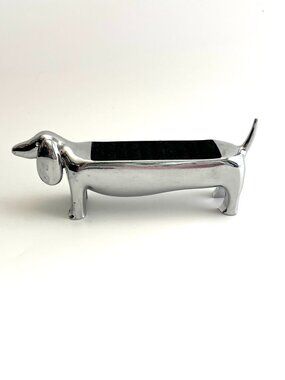 Anthropologie Umbra Dachsund Chrome Silver Dog Ring Holder
